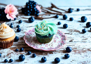 Box Of 4 Blueberry Cupcake