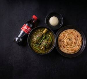 Choice Of Mutton [300Ml] With Bread, Coke 250Ml & Rasgulla [1Pc]