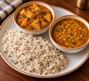 Jeera Rice Aloo Sabji Meal(no Onion, No Garlic)