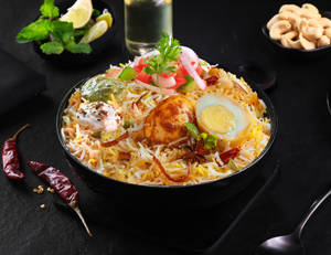 Egg Dum Biryani Bowl.