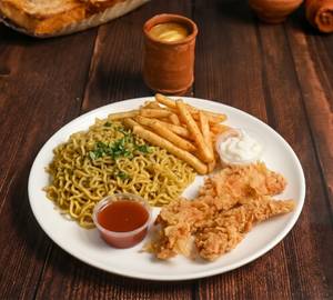 Veg Maggi+ Chicken Strips 2 Pcs+ Fries