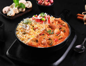 Jalandhari Mushroom Masala [Masala Rice] Bowl.