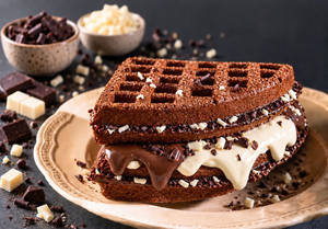Dark And White Waffle