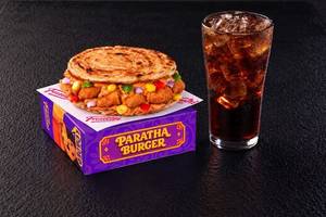 Non-Veg Salad Paratha Burger and Beverage Meal