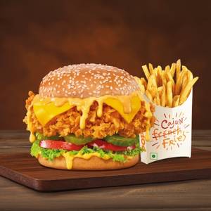 Mayo Burst Chicken Burger with Med Fries