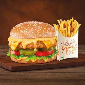 Mayo Burst Veg Burger with Med Fries