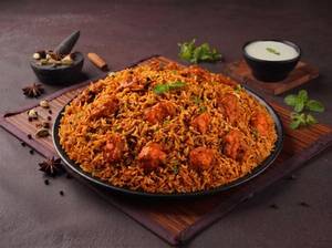 Hyderabadi Chicken 65 Biryani (Serves 2)