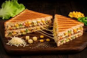 Veg Club Grilled Sandwich