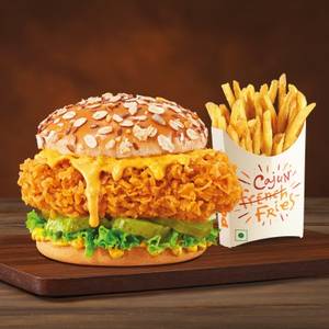 Habanero Burst Chicken Burger with Med Fries