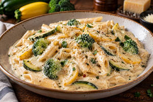 Veg Alfredo Penne Pasta