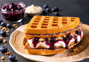 Blueberry Cheese Waffle