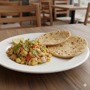 Egg bhurji with paratha
