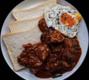Bread Chicken Curry Egg fry combo