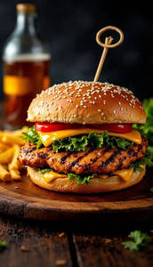 Grilled Cheesy Chicken Burger