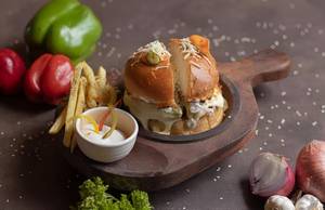 Aloo Tikki Burger with Fries