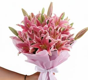  Pink Orient Lily  Bouquet .