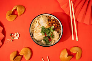 Momo Noodles Bowl With Vegetables