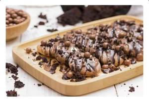 Chocolate Chip Pancake With Chocolate Sauce