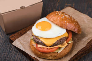 Fried Egg And English Cheese Burger