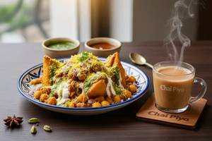 Chai With Samosa Chaat