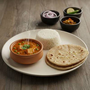 Matar Paneer With Choice Of Bread/rice