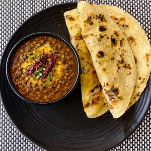 2 Laccha Paratha with Black Dal Tadka