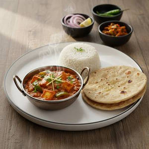 Kadhai Paneer With Choice Of Bread/rice