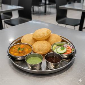 5 Puri+Sabji+Salad+Chatani [1 Plate]