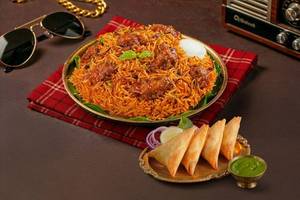 Pepper Chicken Biryani and Chicken Patti Samosa Iftari Combo