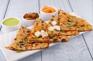 2 Paneer Paratha + Dahi + Butter + Pickle