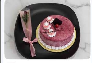 Blueberry Cake with Red Rose Bouquet [Single]