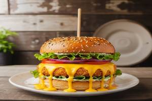 Fiery  Chicken Cheese Burger