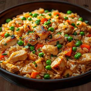 Mix Chilli Garlic Fried Rice ( Half ) [ Egg + Chicken ]