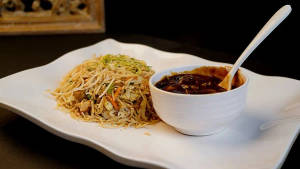 Chicken Manchow Soup + Chicken Hakka Noodles