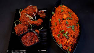 Chicken Lollypop 3 +  Chicken Schezwan Fried Rice