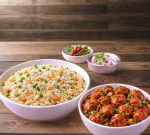 Veg Fried Rice + Manchuriyan