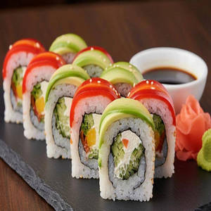 Vegetable Rainbow Rolls (6 Pcs)