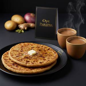2 Aloo pyaz Tawa Parathas + Adrak elaichi Chai