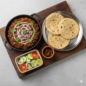 Chole Masala + 4 Tawa Roti + Salad + Achar