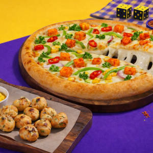 Sunrise Pineapple Paneer Pizza and Garlic Knots Combo