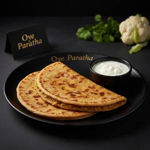 2 Gobhi Tawa Parathas + Plain Dahi (250ml)