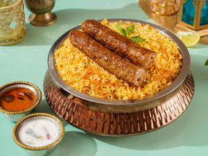 Mutton Sheek Kebab Biryani