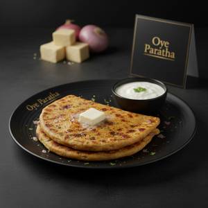 2 Paneer Pyaz Tawa Parathas + Plain Dahi (250ml)