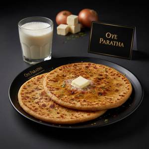 2 Paneer Pyaz Tawa Parathas + Sweet Lassi