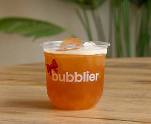 Passionfruit Black Tea + Lychee Popping Boba + Crystal Jelly