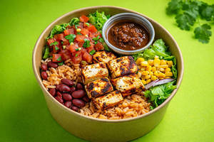 Mexican Paneer Burrito Bowl With Chipotle Sauce