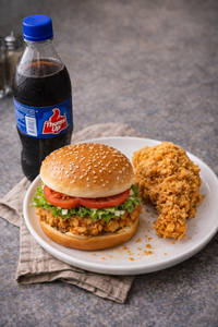 B. Chicken Burger + 1 Pc Fried Chicken + Soft Drink