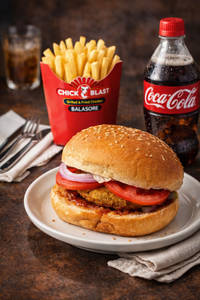 Veg Burger + Fries + Soft Drink