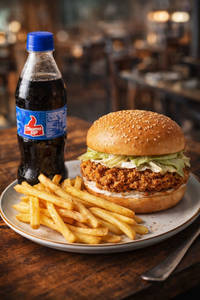 Chicken Burger + Fries + Soft Drink