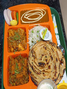 Daal Makhni + Mix Veg+rice+3 Roti+salad